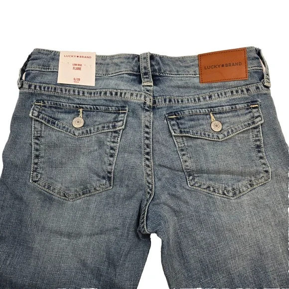 Lucky Brand Low Rise Flare Denim Blue Jeans Womens Size 6/28 R NWT - Picture 5 of 11